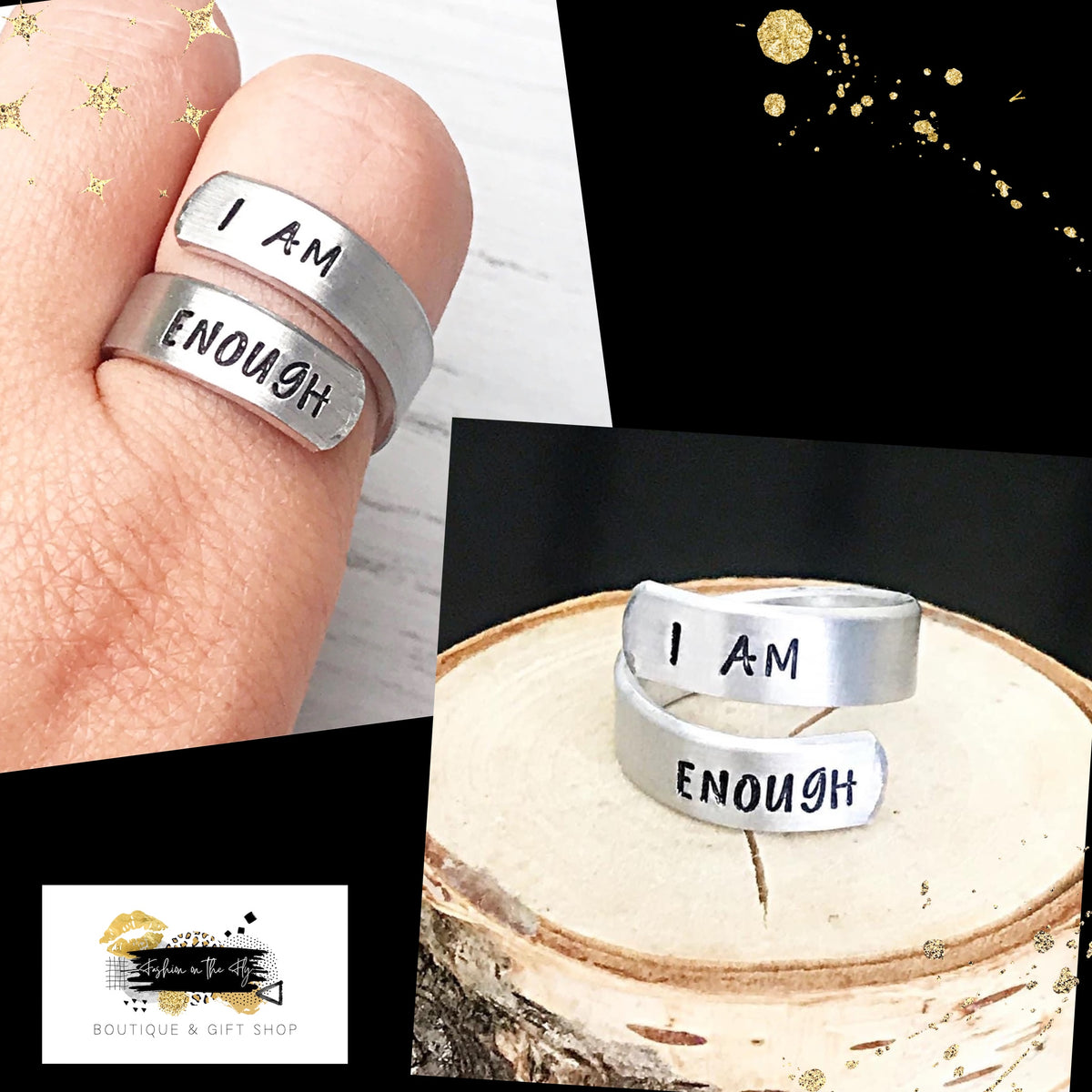 I am Enough ~ Hand stamped