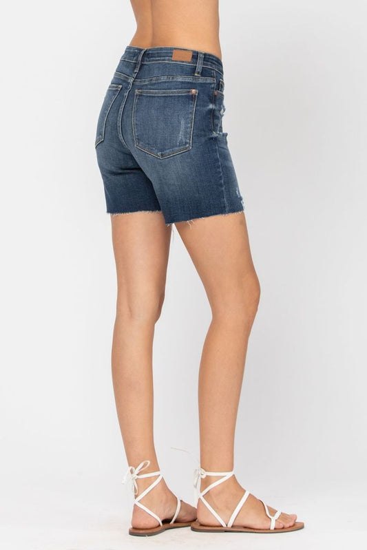 Judy Blue Dark Blue Cut Off Shorts 150051