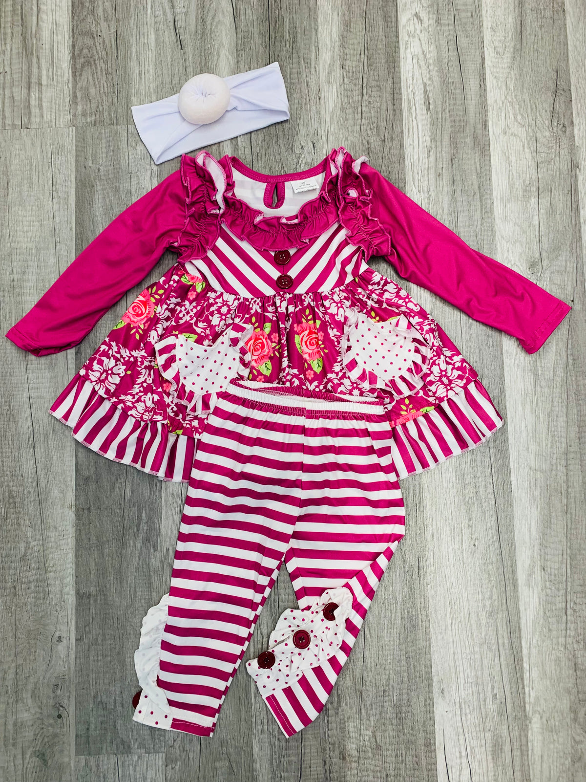 Pink & White Ruffle Outfit