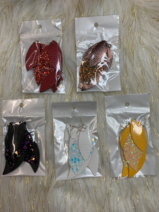 Leather Glitter Earrings
