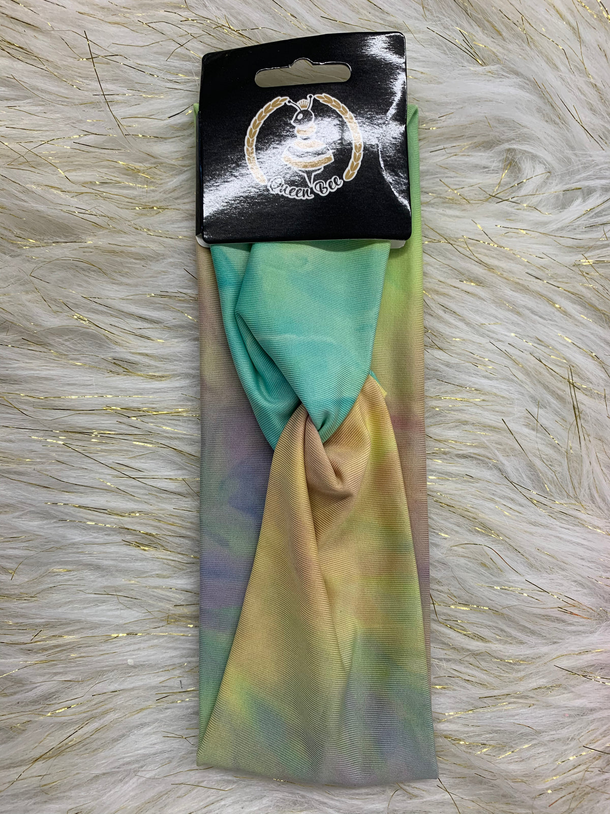Queen Bee criss cross tie dye headbands