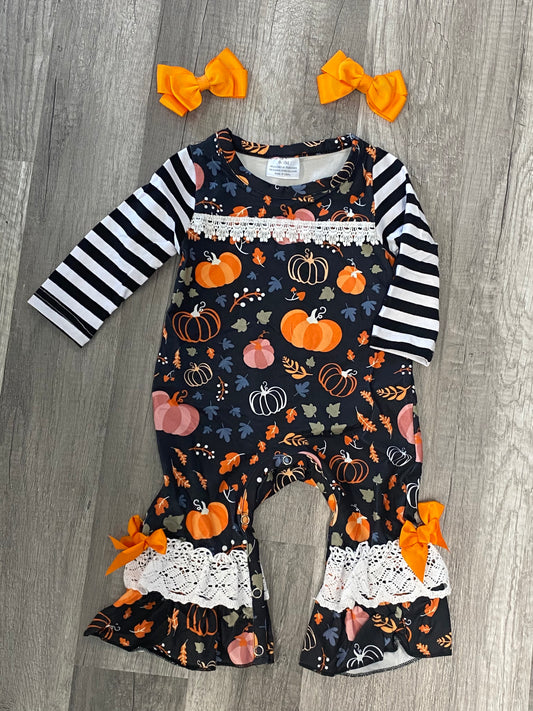 Pumpkin Ruffle Romper