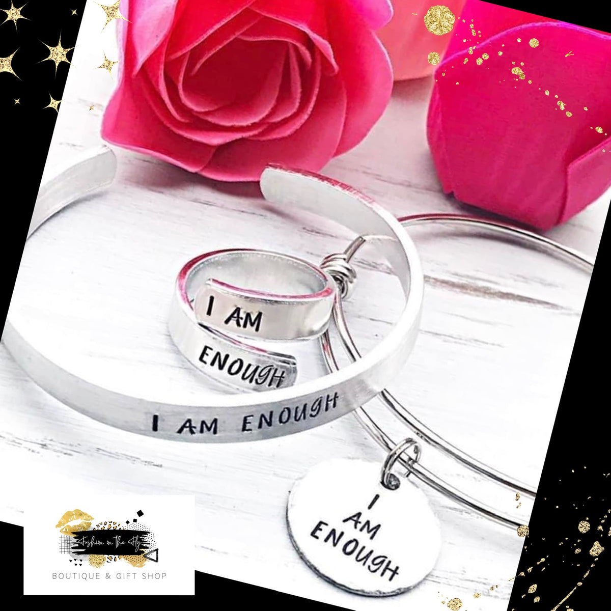 I am Enough  ~ Hand stamped