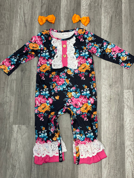 Black Floral Romper