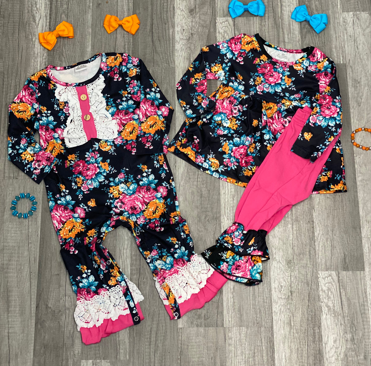 Black Floral Romper