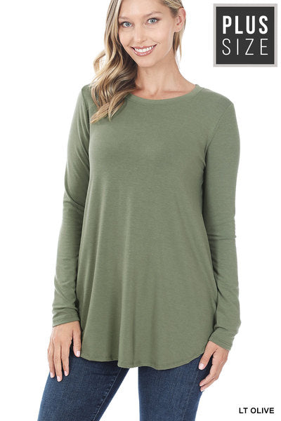 Zenana Round neck hem top~ 2103xp