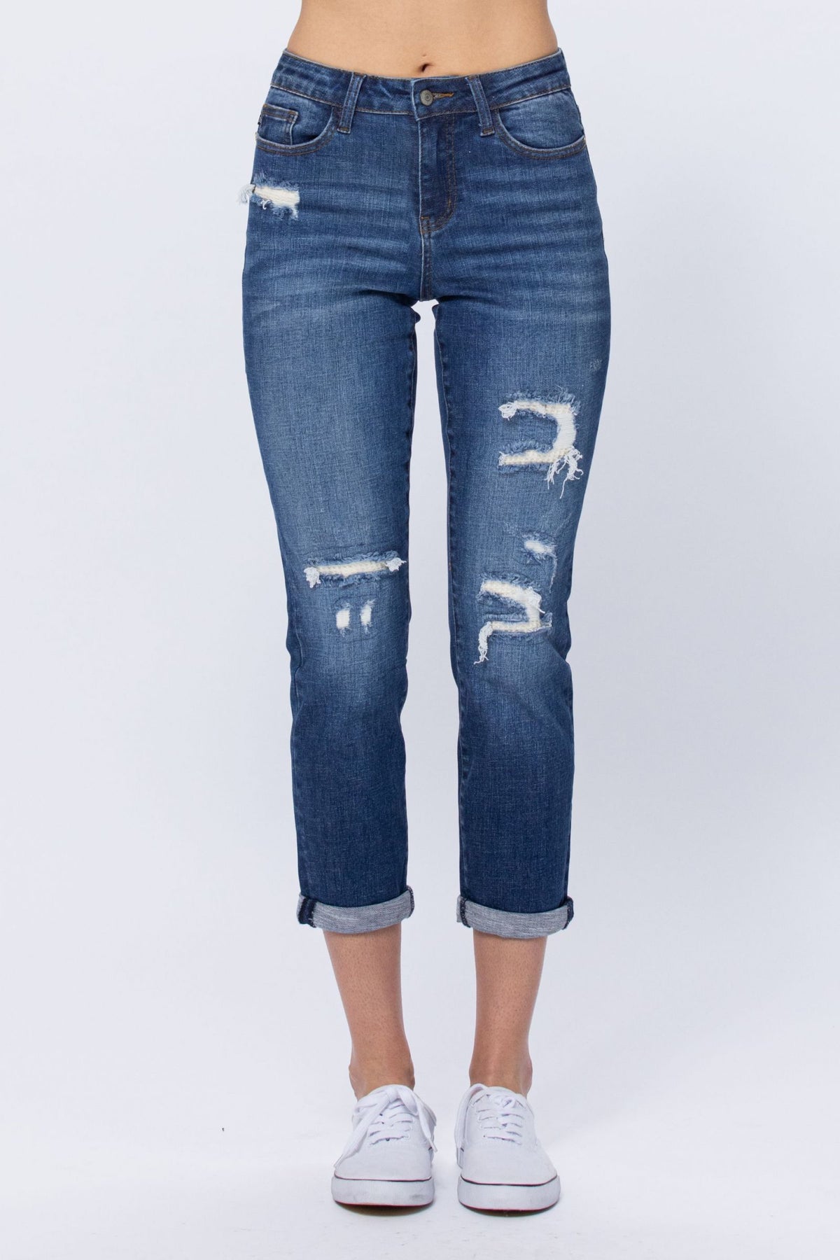 Judy Blue BoyFriend thermal patched