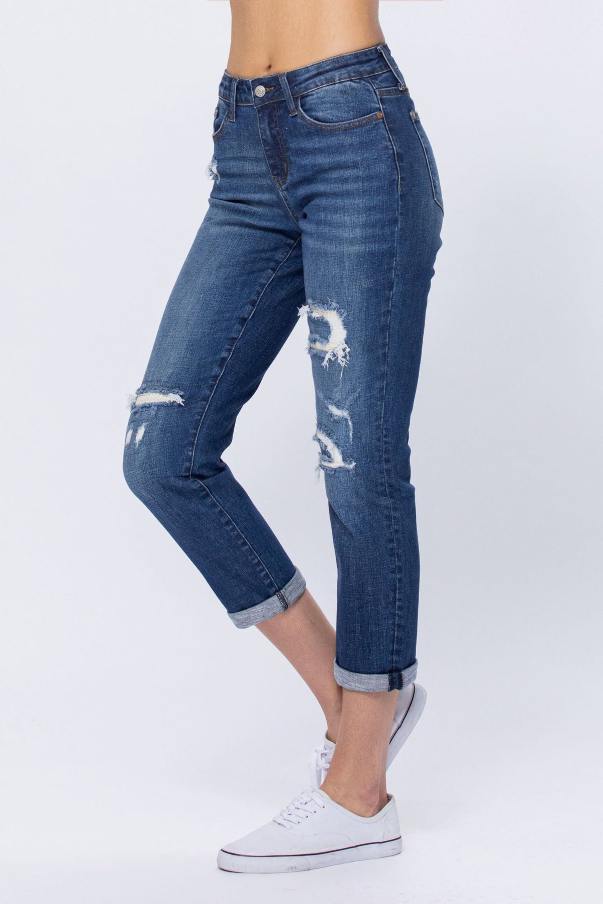 Judy Blue BoyFriend thermal patched