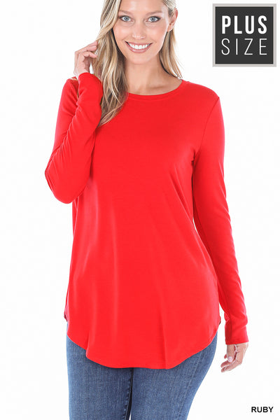 Zenana Round neck hem top~ 2103xp